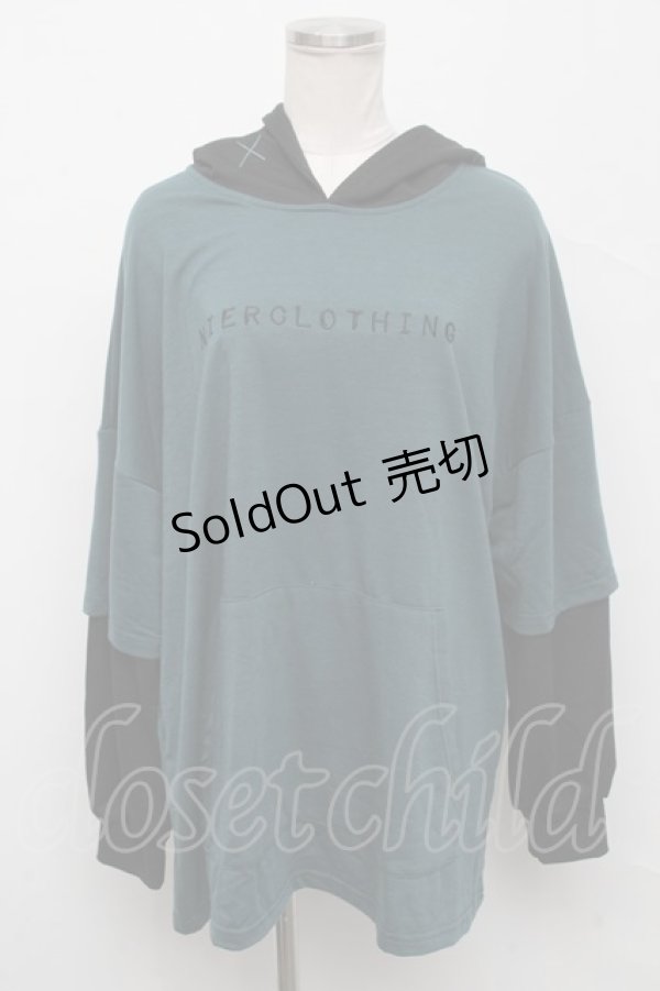 画像1: NieR Clothing / ロゴ刺繍パーカー  グリーン S-24-09-19-029-PU-TO-AS-ZT183 (1)