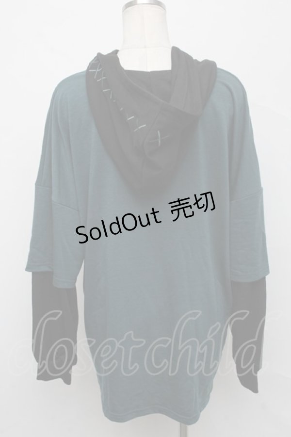 画像2: NieR Clothing / ロゴ刺繍パーカー  グリーン S-24-09-19-029-PU-TO-AS-ZT183 (2)