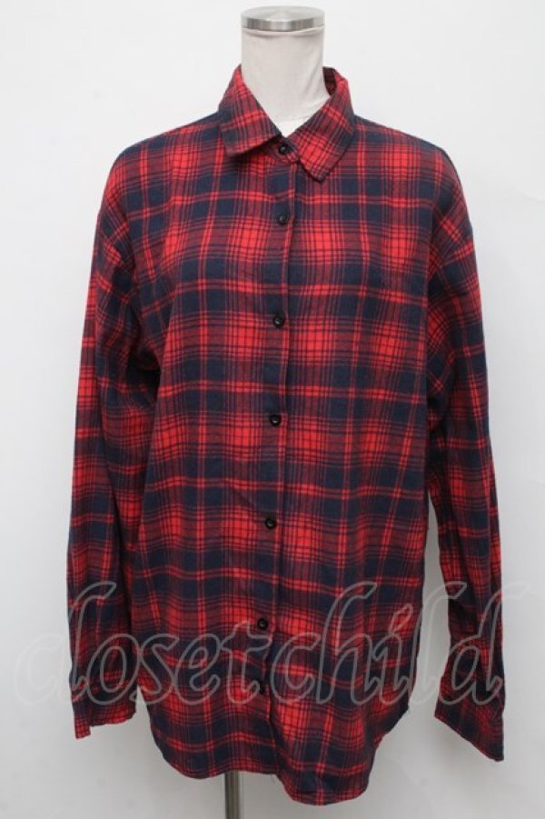 画像1: NieR Clothing / タータンチェックシャツ  赤 S-24-09-19-034-PU-TO-HR-ZT229 (1)