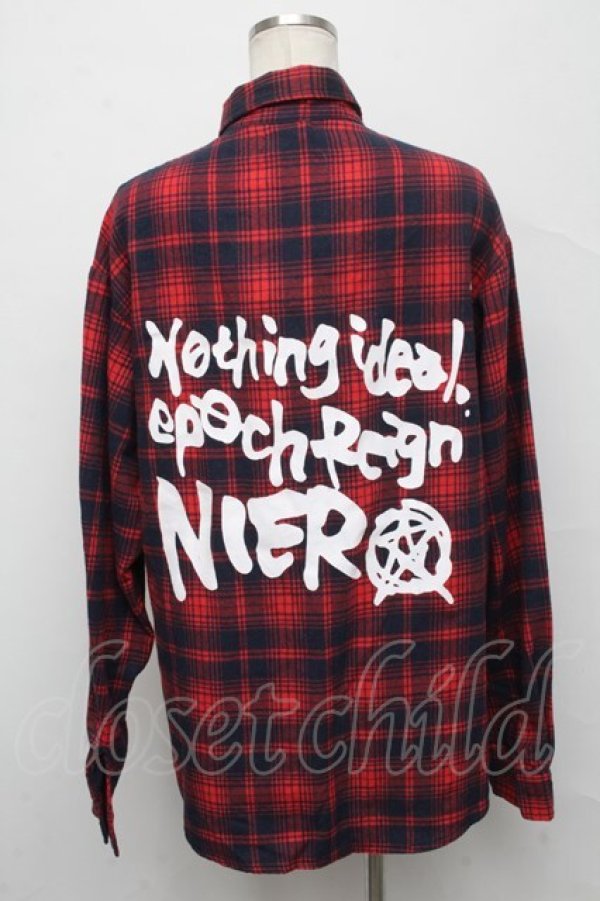 画像2: NieR Clothing / タータンチェックシャツ  赤 S-24-09-19-034-PU-TO-HR-ZT229 (2)