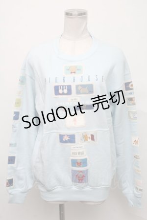 画像: PINK HOUSE / タグスウェット  サックス S-24-09-24-049-LO-TO-AS-ZT431