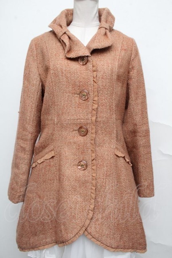 画像1: axes femme / COATバック編み上げコート  オレンジ S-24-09-26-044-AX-JA-HR-ZTC063 (1)