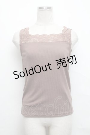 画像: axes femme / 2WAYレースリブタンク  モカ S-24-09-28-001-AX-TO-AS-ZS