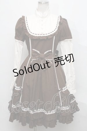 画像: Angelic Pretty / 社交界ワンピース  ブラウン S-24-09-29-012-AP-OP-AS-ZS