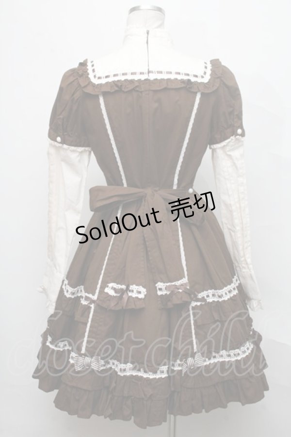 画像2: Angelic Pretty / 社交界ワンピース  ブラウン S-24-09-29-012-AP-OP-AS-ZS (2)