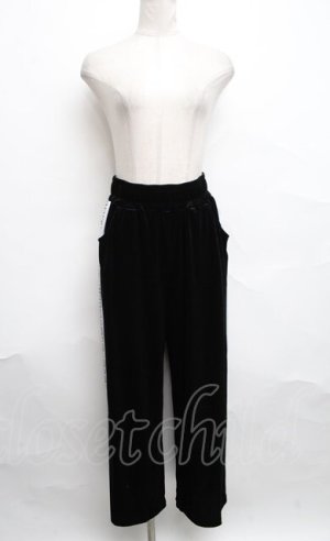 画像: LISTEN FLAVOR / タイガーチェイナベロアトラックパンツ  黒 S-24-10-09-076-PU-TS-AS-ZT070