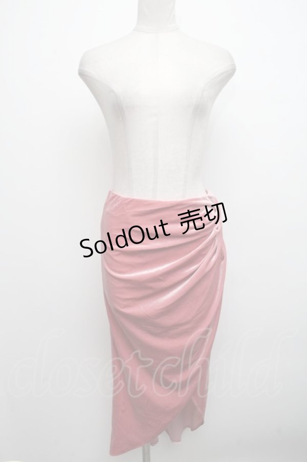 画像1: LACEMADE / ベロアスカート  ピンク S-24-10-11-082-LO-SK-AS-ZT225 (1)