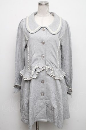 画像: axes femme / ペプラム切替裏毛コート  グレー S-24-10-13-044-AX-CO-UT-ZT-C049