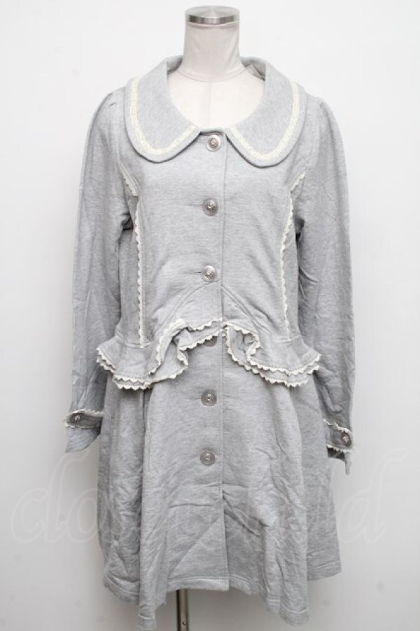 画像1: axes femme / ペプラム切替裏毛コート  グレー S-24-10-13-044-AX-CO-UT-ZT-C049 (1)