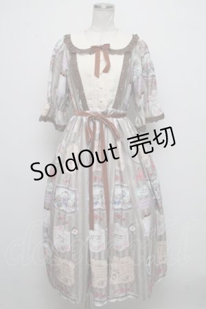 画像: axes femme Kawaii / ティティ×ベアファミリーワンピース  ベージュ S-24-10-13-053-AX-OP-HR-ZH