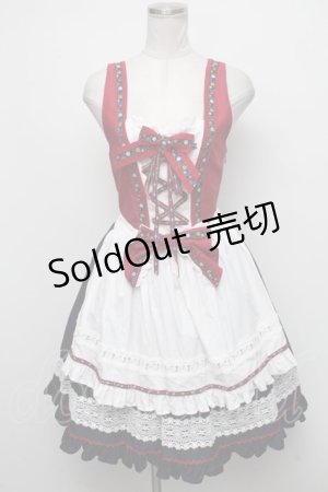 画像: BABY,THE STARS SHINE BRIGHT / 花の乙女のHarvest festivalジャンパースカート  紺ｘエンジ S-24-10-15-060-BA-OP-AS-ZS