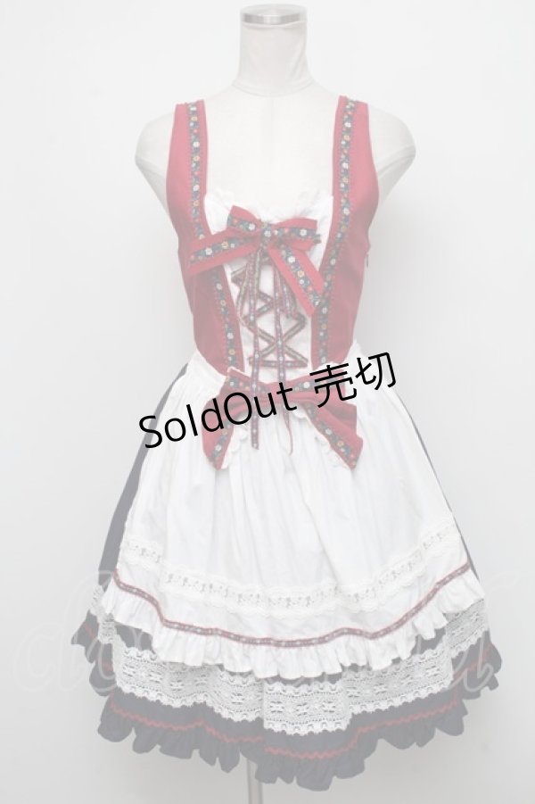 画像1: BABY,THE STARS SHINE BRIGHT / 花の乙女のHarvest festivalジャンパースカート  紺ｘエンジ S-24-10-15-060-BA-OP-AS-ZS (1)