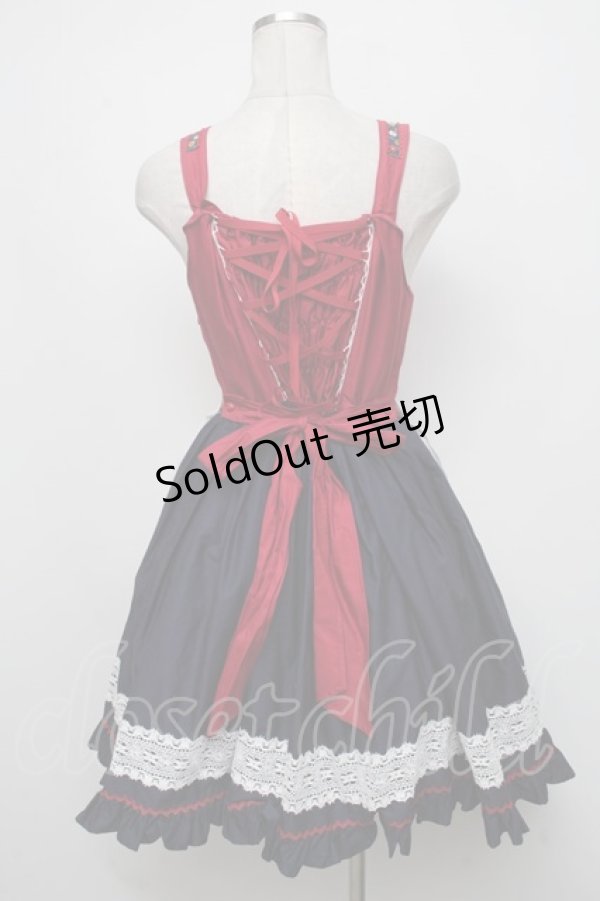 画像2: BABY,THE STARS SHINE BRIGHT / 花の乙女のHarvest festivalジャンパースカート  紺ｘエンジ S-24-10-15-060-BA-OP-AS-ZS (2)