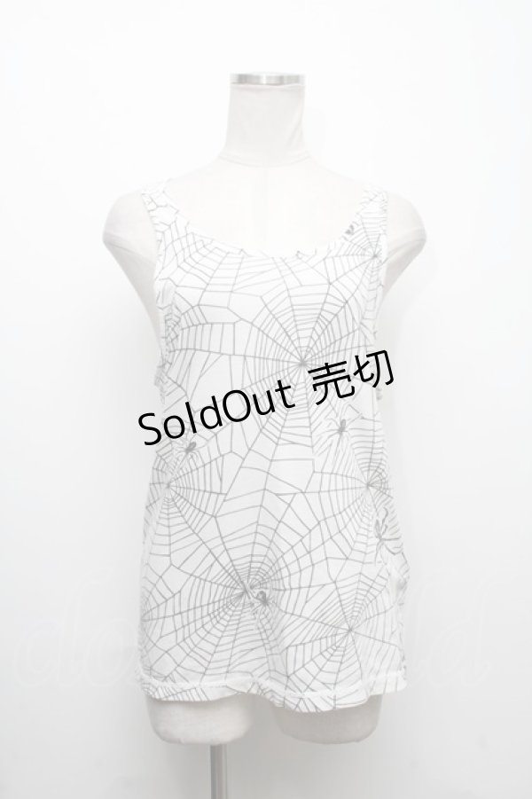 画像1: MILKBOY / Spiderwebタンクトップ  白ｘ黒 S-24-10-17-004-MB-TO-AS-ZS (1)