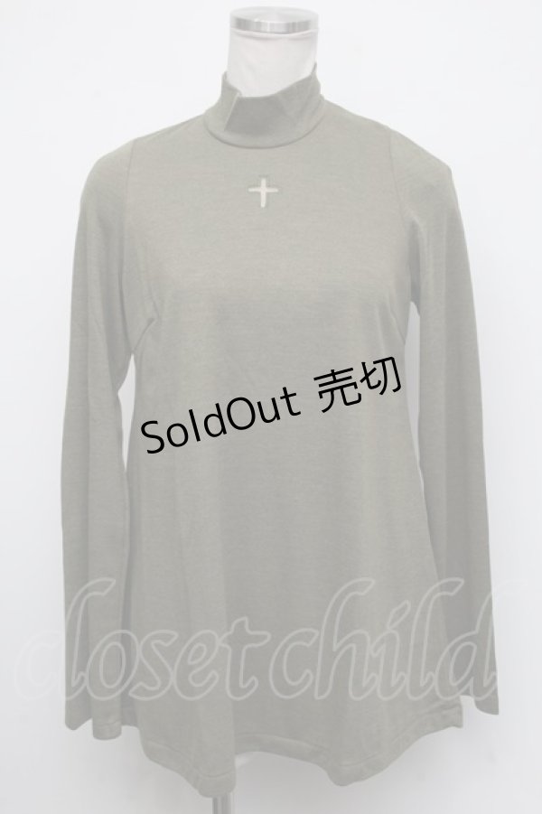 画像1: OZONE COMMUNITY / クロスデザインハイネックトップス  カーキ S-24-10-19-034-PU-TO-AS-ZT376 (1)