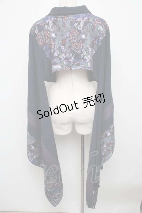 画像2: Qutie Frash / 着物ショートカーデ  紺 S-24-10-22-051-QU-TO-AS-ZS (2)