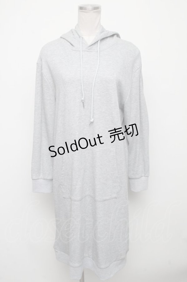 画像1: NieR CLOTHING / がおまるロングパーカー  グレー S-24-10-22-040-PU-TO-HR-ZI (1)