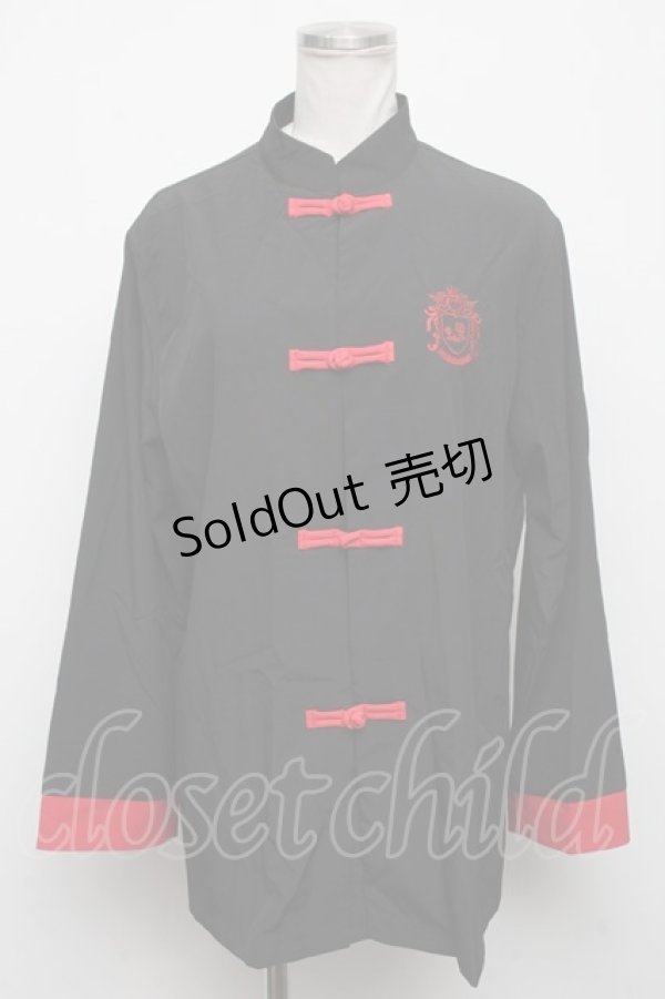 画像1: NieR Clothing / チャイナボタンシャツ  黒 S-24-10-22-044-PU-BL-HR-ZT407 (1)