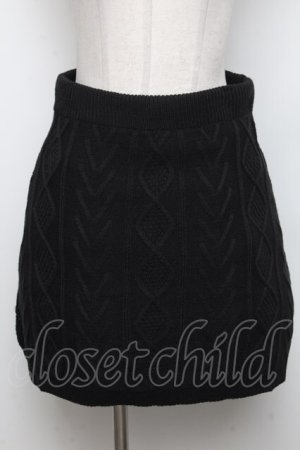 画像: NieR Clothing / ケーブルニットスカート  黒 S-24-10-26-053-PU-PA-AS-ZT139
