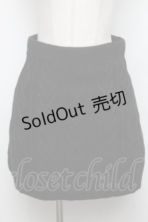 画像: 【SALE】NieR CLOTHING / ケーブルニットスカート  黒 S-24-10-26-053-PU-PA-AS-ZT139