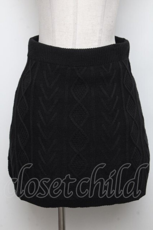 画像1: NieR Clothing / ケーブルニットスカート  黒 S-24-10-26-053-PU-PA-AS-ZT139 (1)