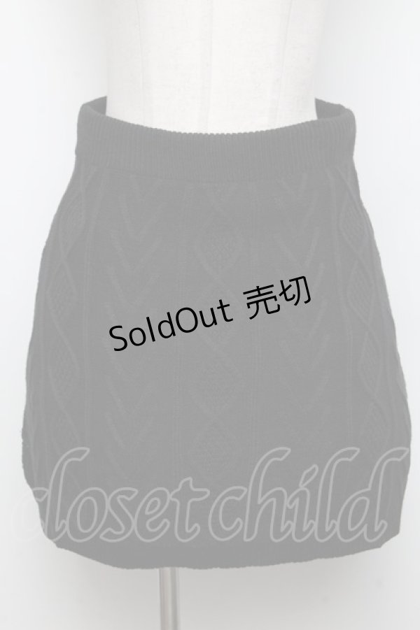 画像1: 【SALE】NieR CLOTHING / ケーブルニットスカート  黒 S-24-10-26-053-PU-PA-AS-ZT139 (1)