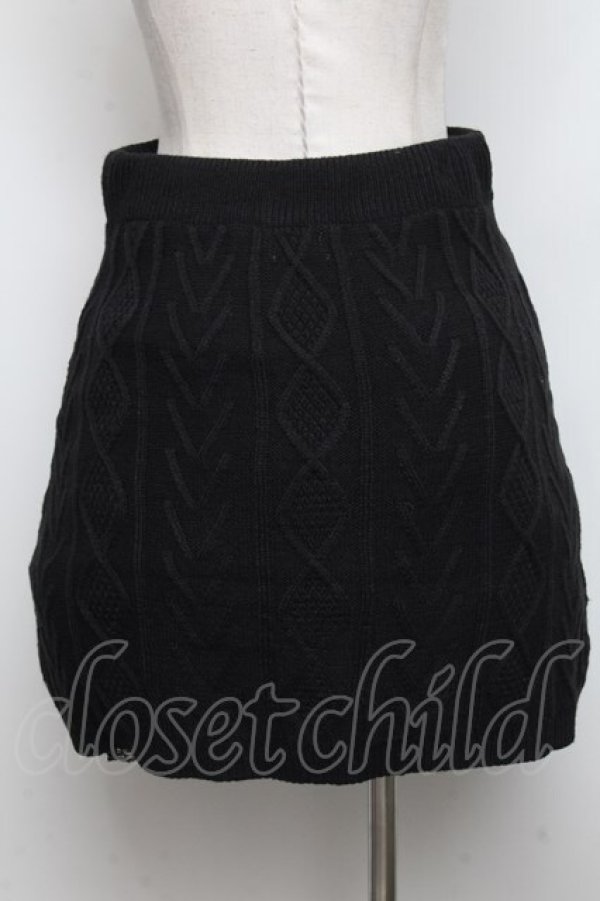 画像2: NieR Clothing / ケーブルニットスカート  黒 S-24-10-26-053-PU-PA-AS-ZT139 (2)