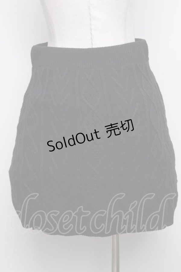画像2: 【SALE】NieR CLOTHING / ケーブルニットスカート  黒 S-24-10-26-053-PU-PA-AS-ZT139 (2)
