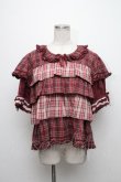 画像1: PINK HOUSE / オリジナルチェックｘローンフリルブラウス  赤 S-24-11-11-060-LO-BL-AS-ZI (1)
