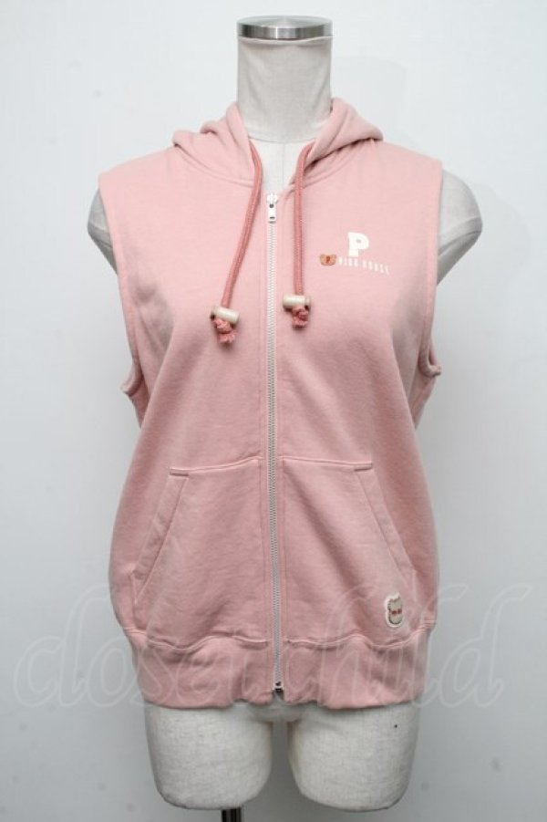 画像1: PINK HOUSE / ノースリーブパーカー  ピンク S-24-11-11-026-LO-TO-AS-ZT236 (1)