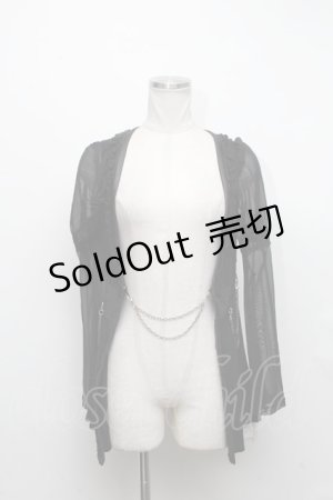 画像: Honey sixh. / チェーンデザインカーディガン  黒 S-24-11-11-047-EL-TO-AS-ZS