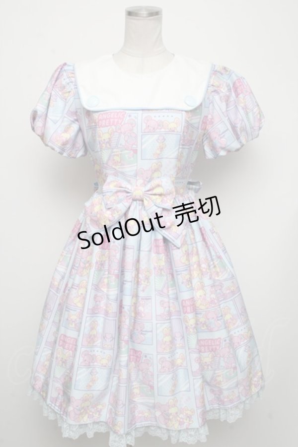 画像1: Angelic Pretty / Comic Toysワンピース  サックス S-24-11-13-061-AP-OP-AS-ZS (1)