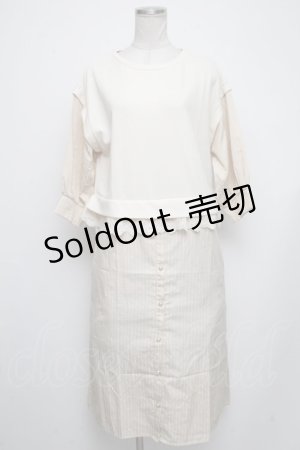 画像: axes femme / ドッキングシャツワンピース  ベージュ S-24-11-13-062-AX-OP-HR-ZT178
