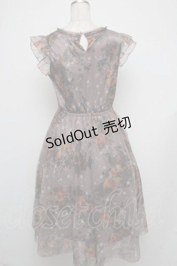 画像2: 【SALE】axes femme / プリントチュールワンピース  ブラウン S-24-11-13-066-AX-OP-HR-ZT462 (2)