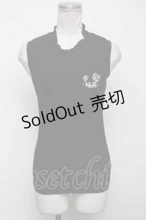 画像: NieR Clothing / リブトップス  黒 S-24-11-14-017-PU-TO-AS-ZT218
