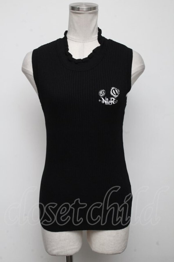 画像1: NieR Clothing / リブトップス  黒 S-24-11-14-017-PU-TO-AS-ZT218 (1)