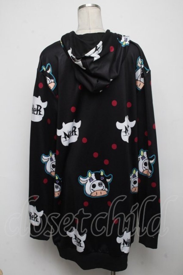 画像2: NieR Clothing / 転写パーカー  黒 S-24-11-14-026-PU-TO-AS-ZT236 (2)