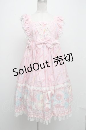 画像: Angelic Pretty / MELODY TOYSハイウエストジャンパースカート  ピンク S-24-11-17-060-AP-OP-HR-ZS