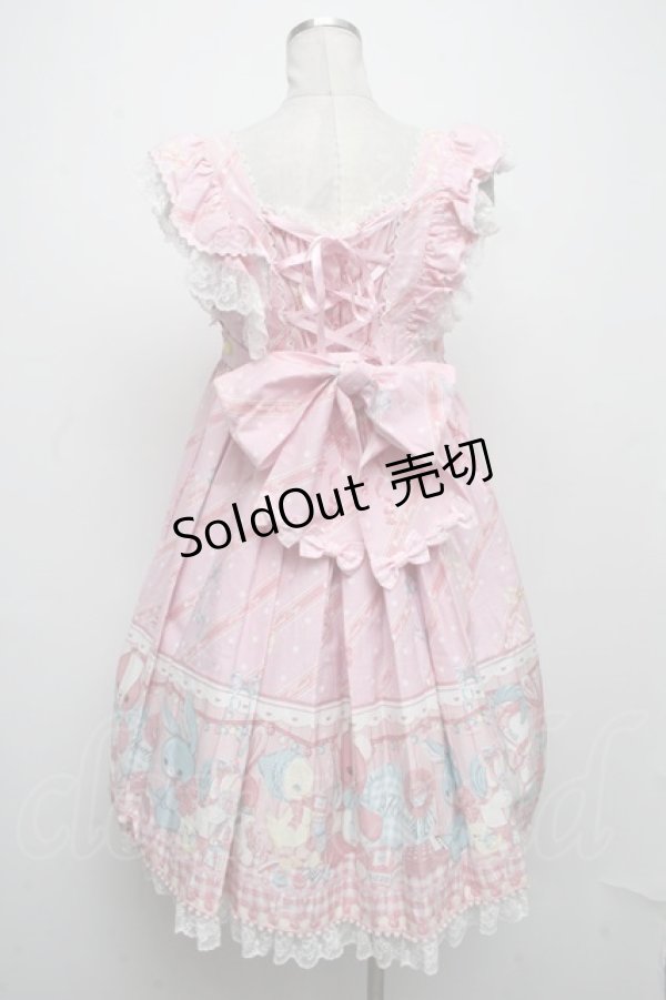 画像2: Angelic Pretty / MELODY TOYSハイウエストジャンパースカート  ピンク S-24-11-17-060-AP-OP-HR-ZS (2)