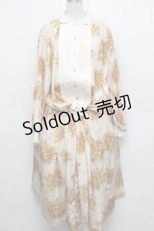 画像: 【SALE】PINK HOUSE / ミモザ柄ワンピース  オフ S-24-11-18-046-LO-OP-AS-ZT431