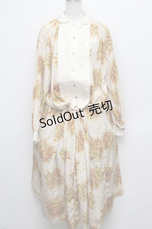 画像1: 【SALE】PINK HOUSE / ミモザ柄ワンピース  オフ S-24-11-18-046-LO-OP-AS-ZT431 (1)