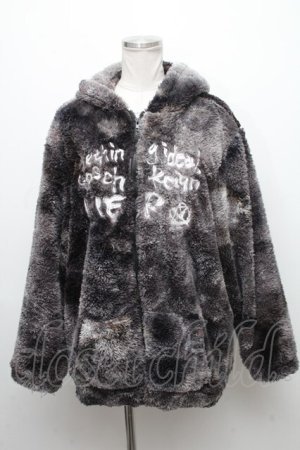 画像: NieR Clothing / 刺繍ファーパーカー  グレー S-24-11-25-053-PU-TO-HR-ZT398