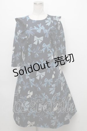 画像: Jane Marple / Ribbons go around　Bellドレス  ネイビー S-24-11-25-072-JM-OP-HR-ZS