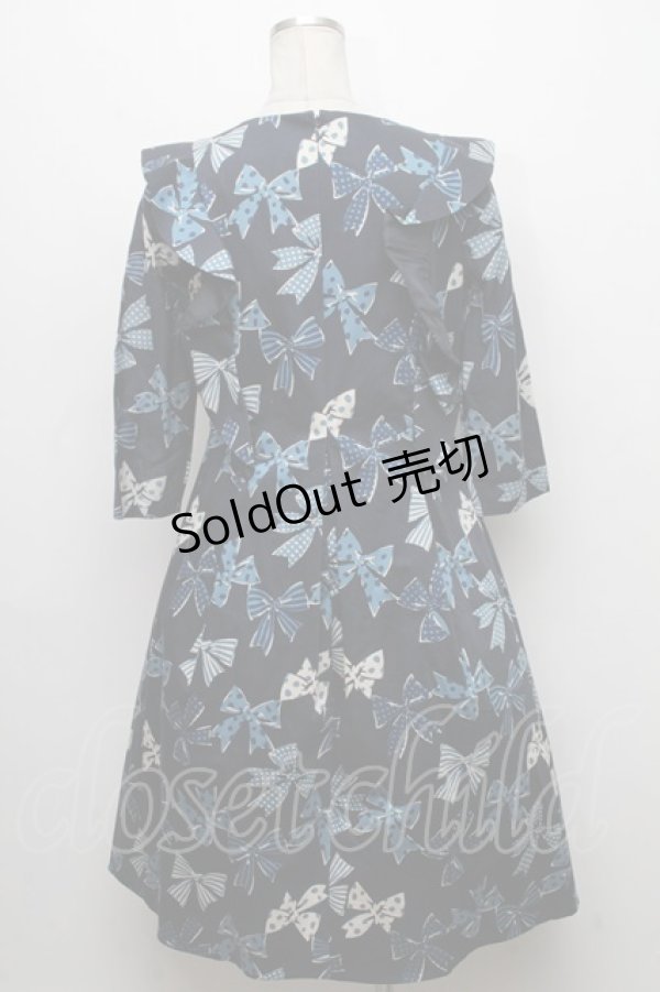 画像2: Jane Marple / Ribbons go around　Bellドレス  ネイビー S-24-11-25-072-JM-OP-HR-ZS (2)