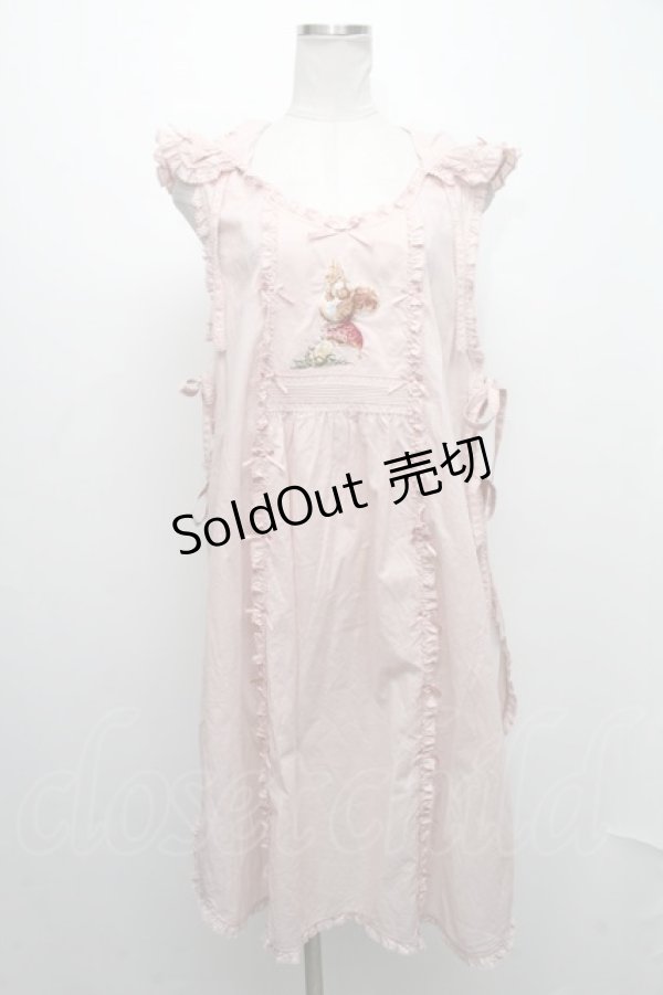 画像1: PINK HOUSE / ウィンターフォレスト刺繍タブリエ  ピンク S-24-11-29-023-LO-OP-AS-ZS (1)