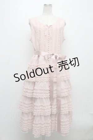 画像: PINK HOUSE / ウーリーチュールフリル使いローンワンピース  ピンク S-24-11-29-047-LO-OP-AS-ZI