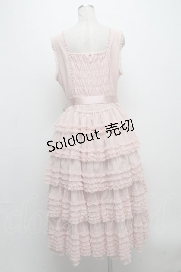 ピンクハウス ウーリーチュールフリル使いローンワンピース ピンク PINK HOUSE（ピンクハウス）の「ウーリーチュールフリル使い