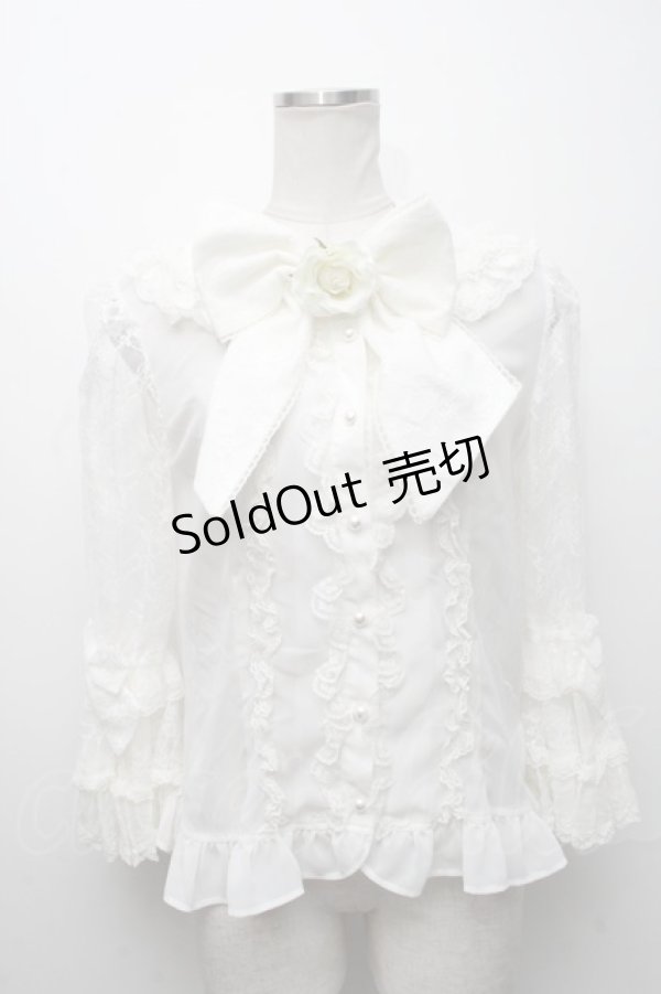 画像1: Angelic Pretty / 夢みる舞踏会ブラウス  白 S-24-12-06-070-AP-BL-AS-ZS (1)