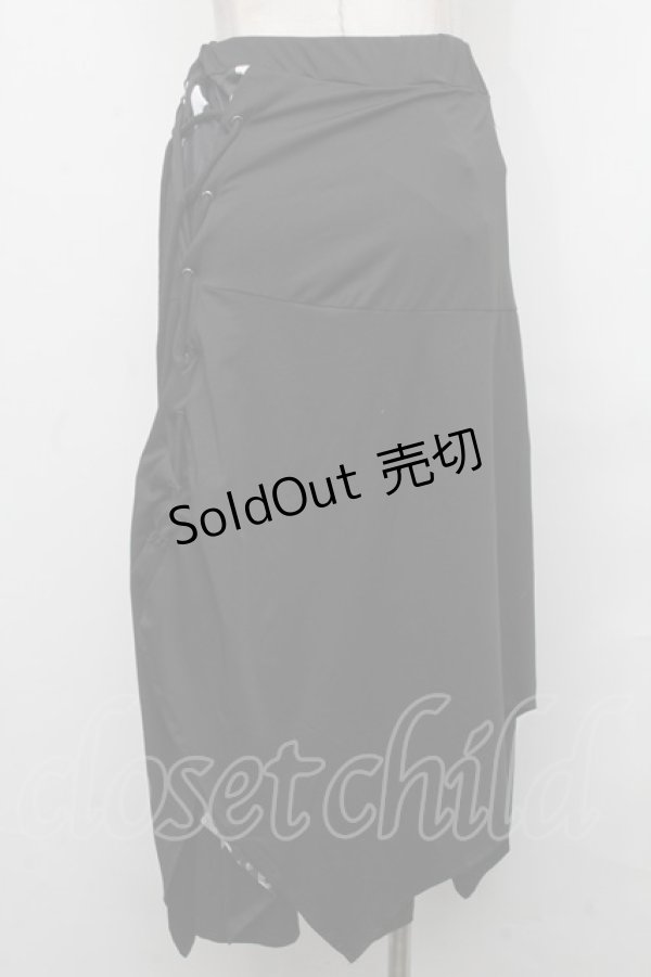 画像2: NieR Clothing / サイド編み上げサルエルパンツ  黒 S-24-12-09-084-PU-PA-HR-ZI (2)