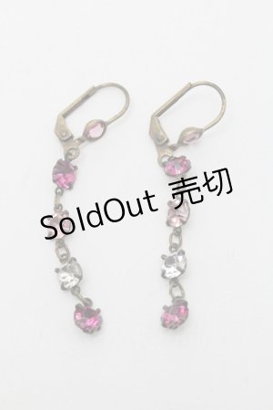 画像: Michal Negrin /4連ストーンピアス - ピンク S-24-12-12-020-LO-AC-SZ-ZS